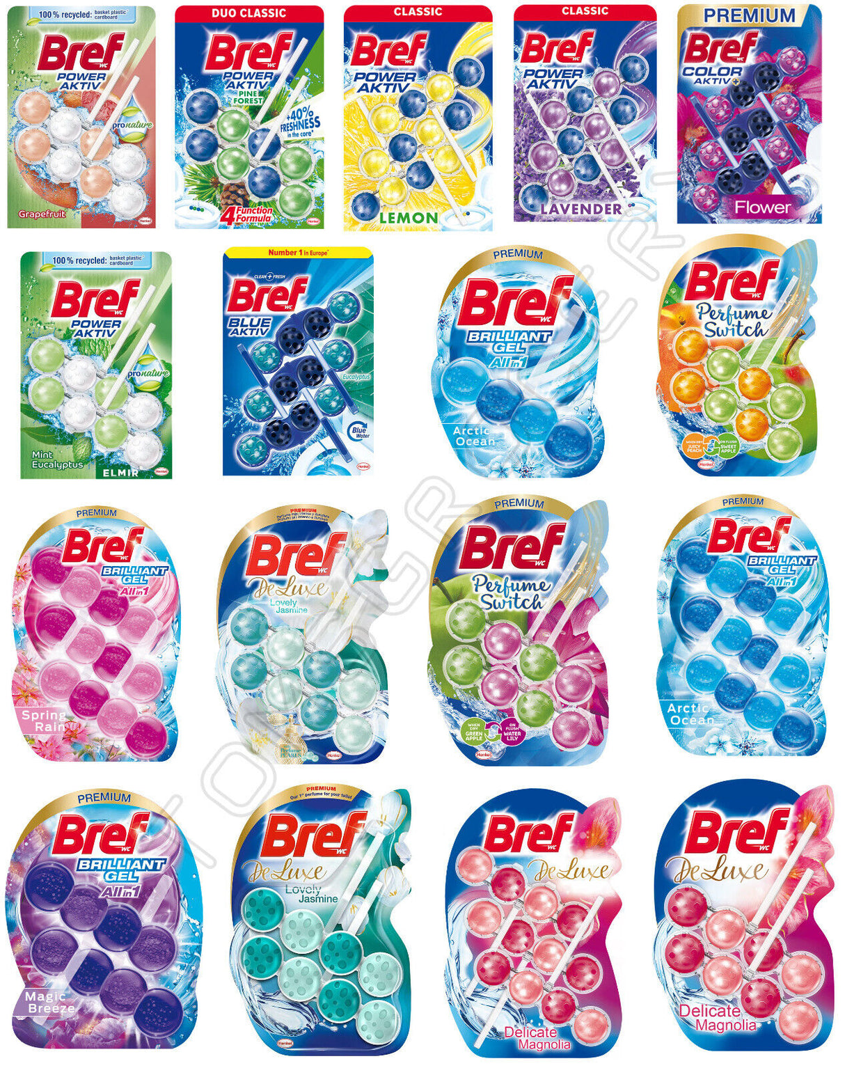BREF WC New Toilet Hangers Cleaners Fresheners Variety