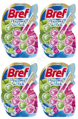 4 x BREF Perfume Switch Apple & Lily Aroma Refreshing WC Toilet Hangers Cleaner