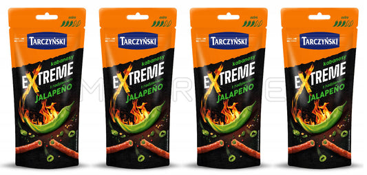 4 TARCZYNSKI EXTREME JALAPENO Cabanossi Kabanos Smoked Sausages Snacks 95g