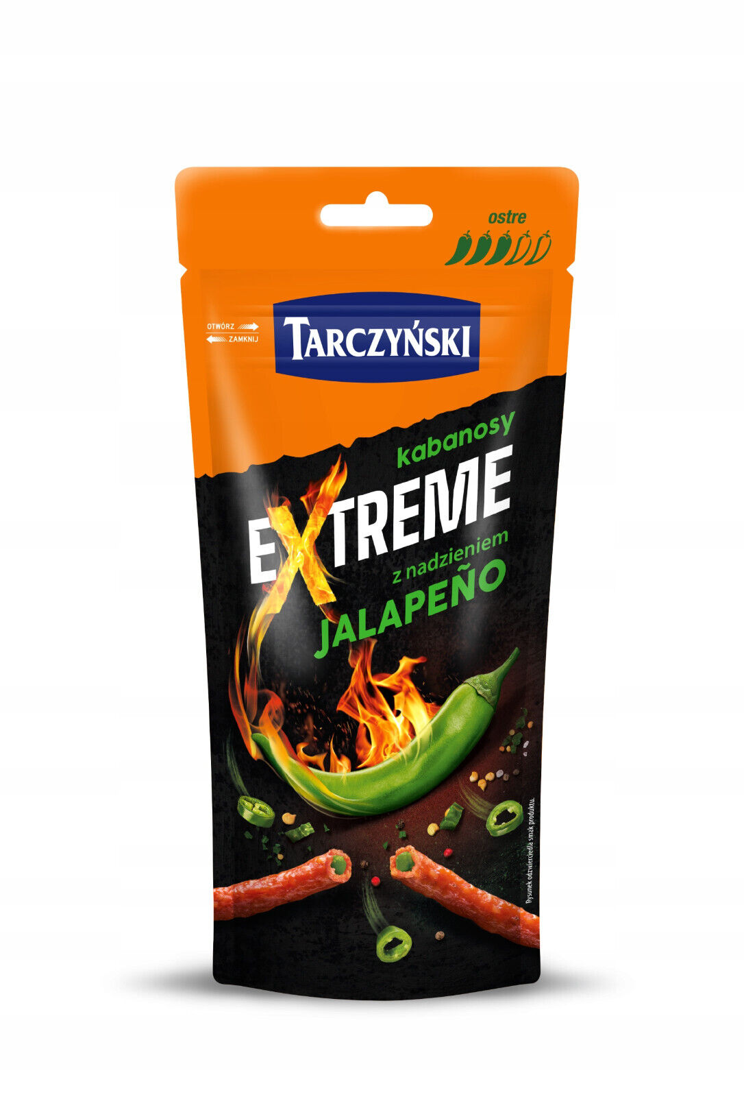 4 TARCZYNSKI EXTREME JALAPENO Cabanossi Kabanos Smoked Sausages Snacks 95g