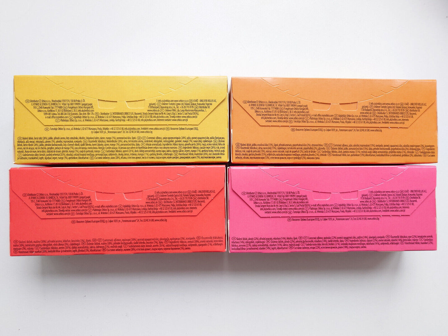 4 x Lipton Fruit Tea Bundle Grapefruit Strawberry Mango Orange Raspberry Flavors