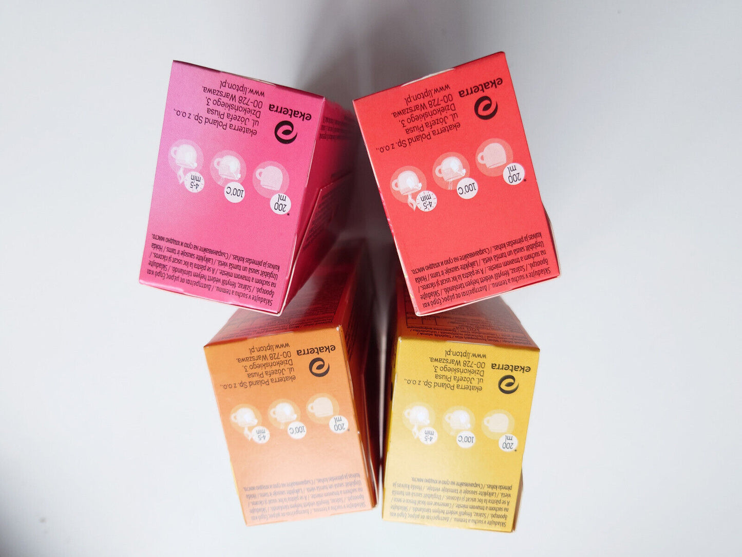 4 x Lipton Fruit Tea Bundle Grapefruit Strawberry Mango Orange Raspberry Flavors