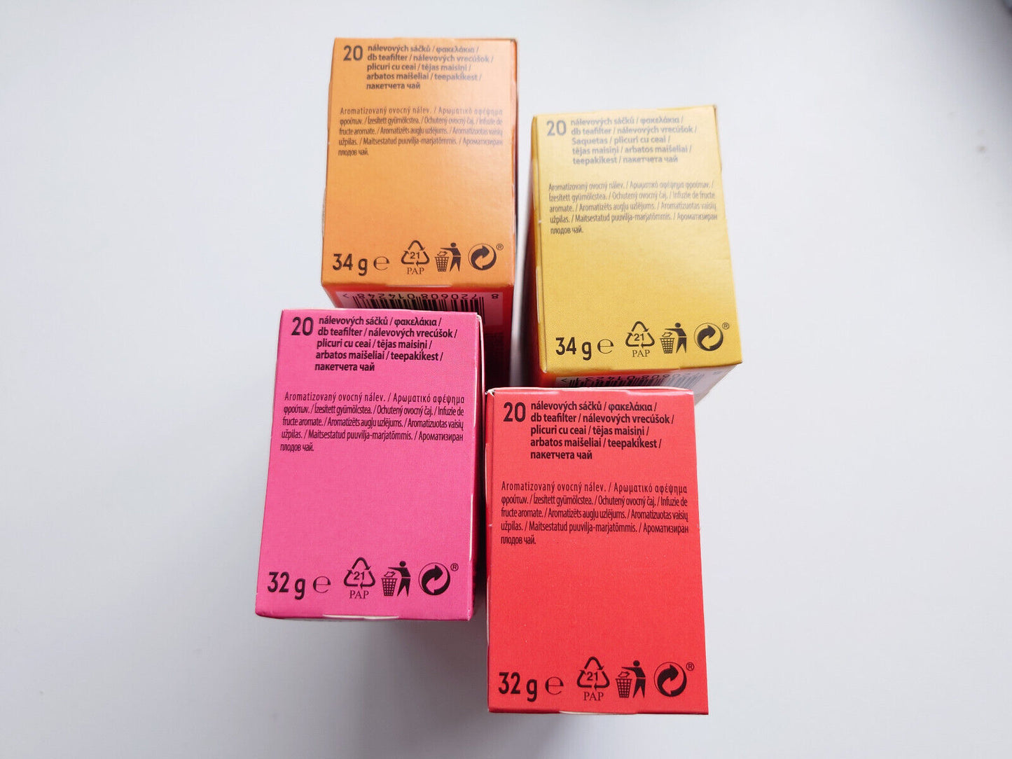 4 x Lipton Fruit Tea Bundle Grapefruit Strawberry Mango Orange Raspberry Flavors