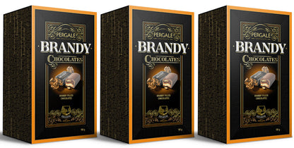 3 x PERGALE Brandy Liqueur Filled Chocolate Sweets Luxury Box 190g 6.7oz