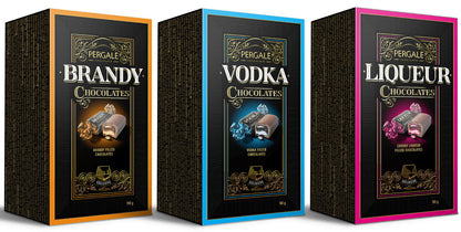 PERGALE VODKA BRANDY LIQUEUR Filled Chocolate Sweets Candy 190g 6.7oz PACK OF 3