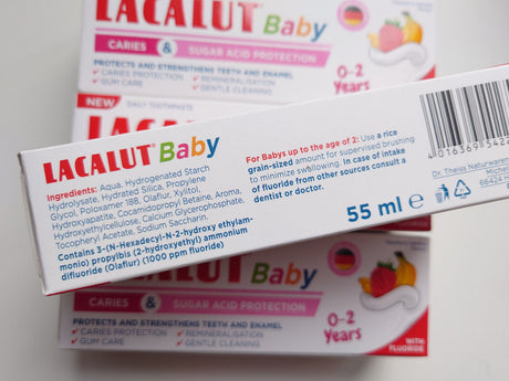 4 LACALUT Baby Toothpaste 0-2 Years Caries & Sugar Acid Protection 55ml
