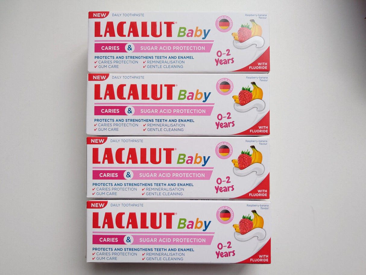4 LACALUT Baby Toothpaste 0-2 Years Caries & Sugar Acid Protection 55ml
