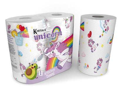 Kartika Unicorn Theme Party Paper Kitchen Towel 1 Pack (2 rolls)