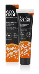 3 ECODENTA BLACK ORANGE Whitening Toothpaste with Charcoal & Teavigo Vegan 100ml