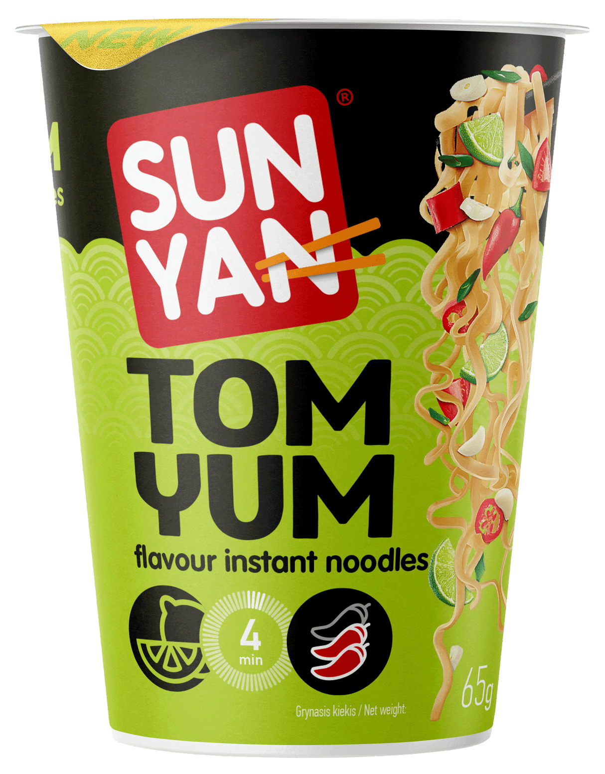 SUN YAN TOM YUM Flavor Instant Noodles 65g