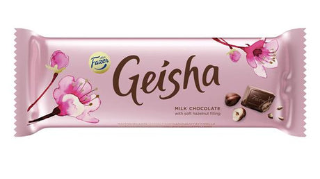 8 x FAZER GEISHA Milk Chocolate Bars with Hazelnut Filling European Sweets 100g