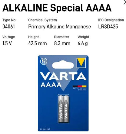 10 VARTA SPECIAL AAAA 1.5V Mini 4061 LR8D425 LR61 25A Alkaline Batteries