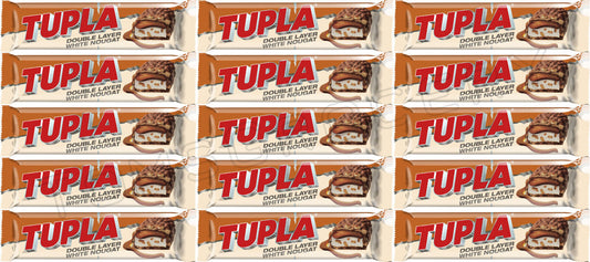 15 x TUPLA Double Layer White Nougat Chocolate Bars Scandinavian Sweets 48g