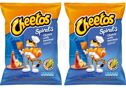 2 CHEETOS SPIRALS Cheese & Ketchup Flavor Chips Snacks Crisps 145g 5.1oz