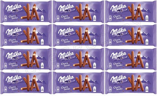 12 MILKA CHOCO STICKS Milk Chocolate Covered Crunchy Snacks Sweets Candy 112g