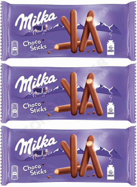 12 MILKA CHOCO STICKS Milk Chocolate Covered Cookies 112g
