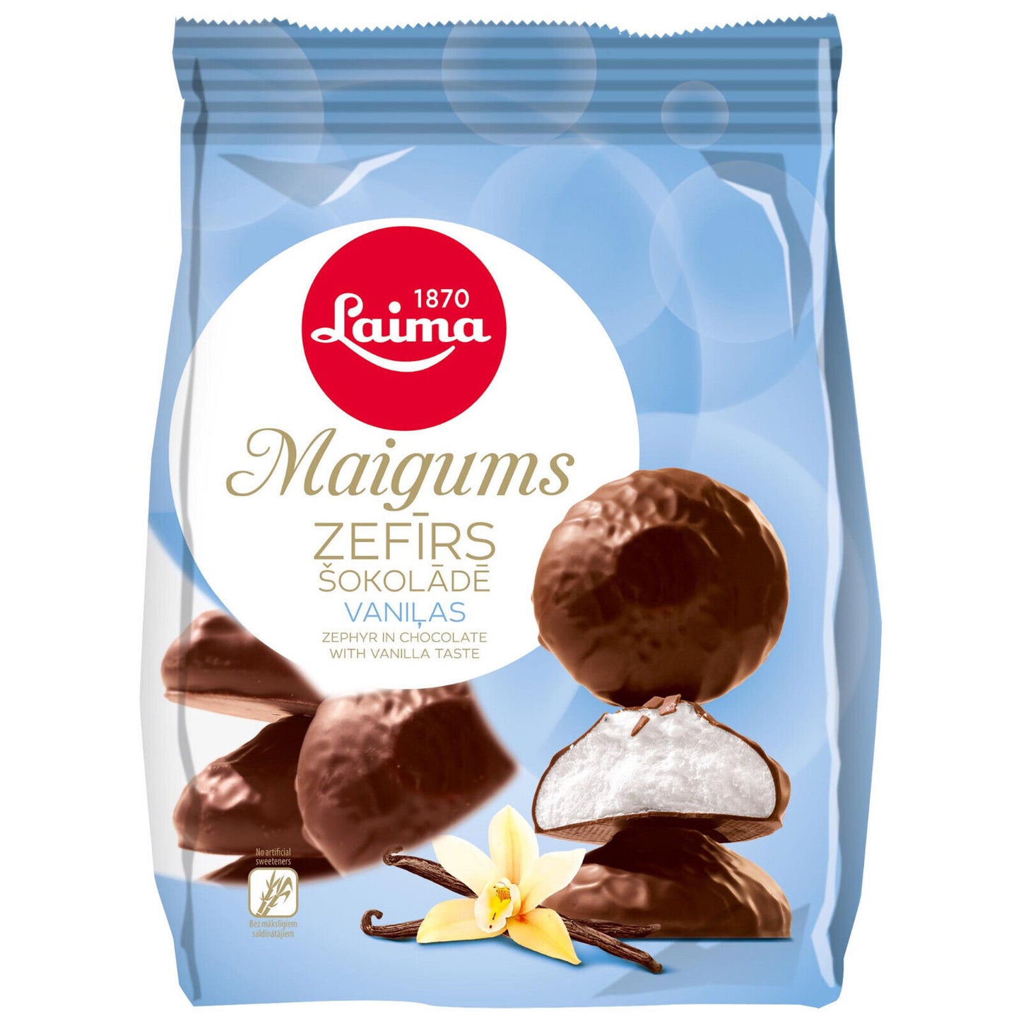 Laima Chocolate Covered Vanilla Zephyrs Marshmallows European Sweets Candy Snack