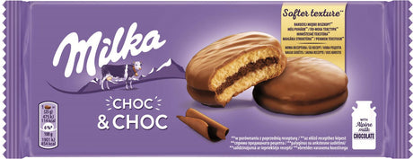 2 x MILKA CHOC & CHOC Fluffy Chocolate Biscuits with Cocoa Filling 150g 5.3oz
