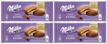 4 x MILKA CHOC & CHOC Fluffy Chocolate Biscuits with Cocoa Filling 150g 5.3oz