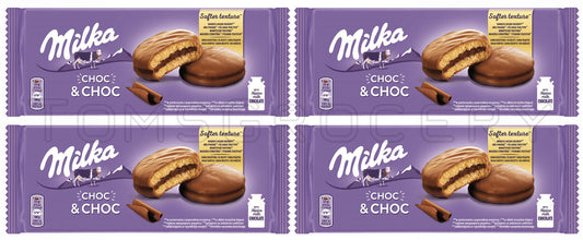 4 x MILKA CHOC & CHOC Fluffy Chocolate Biscuits with Cocoa Filling 150g 5.3oz