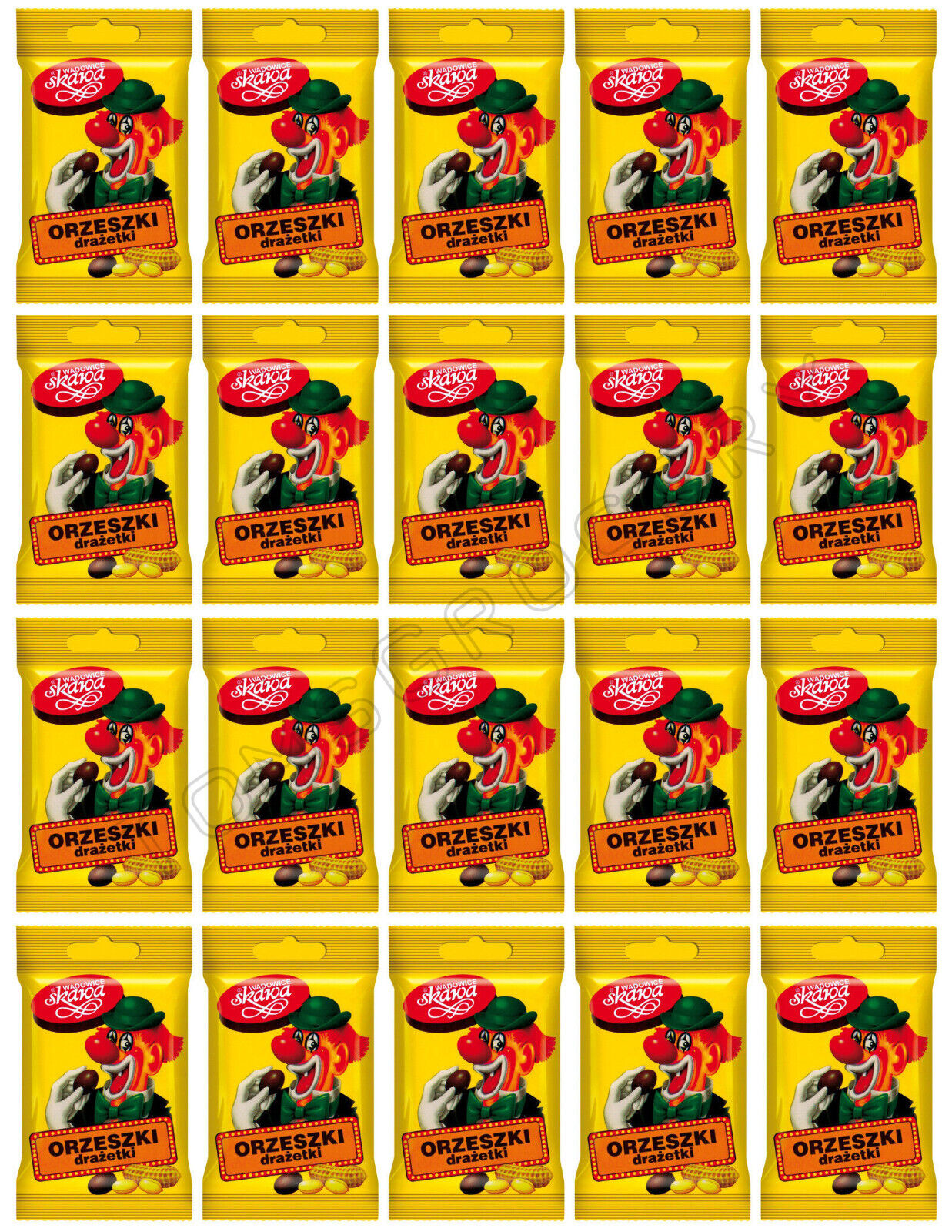 20 CLOWN Retro Dragee Chocolate Covered Peanuts Candy Skawa European Snacks 70g