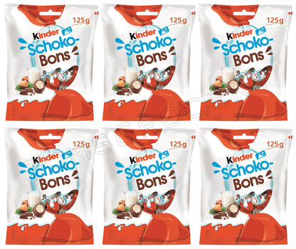 6 KINDER SCHOKO BONS Milk Chocolate Candies Party Sweets 125g 4.4oz