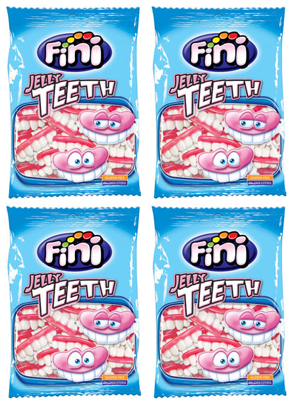 4 x FINI JELLY TEETH Gummy Candy Funny Party Sweets 90g 3.2oz