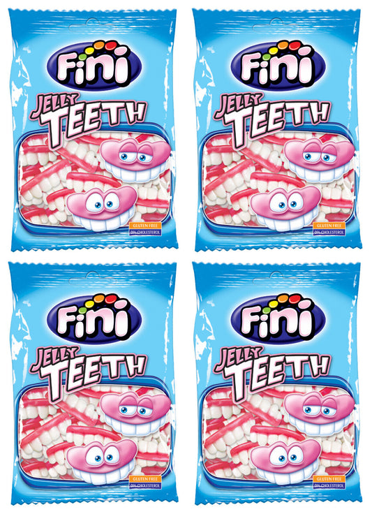 4 x FINI JELLY TEETH Gummy Candy Funny Party Sweets 90g 3.2oz