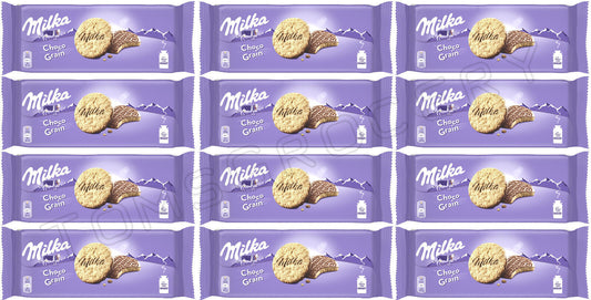 12 MILKA CHOCO GRAINS Wholegrain Cookies with Alpine Milk Chocolate 126g 4.5oz