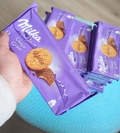 12 MILKA CHOCO GRAINS Wholegrain Cookies with Alpine Milk Chocolate 126g 4.5oz