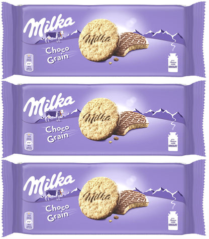 12 MILKA CHOCO GRAINS Wholegrain Cookies with Alpine Milk Chocolate 126g 4.5oz