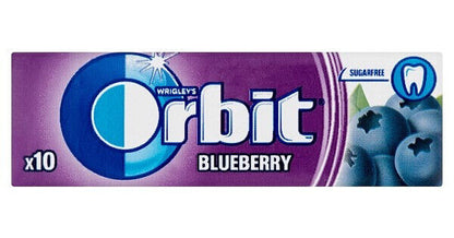 10 WRIGLEY'S ORBIT BLUEBERRY Flavor Sugarfree Chewing Gum Packs 14g 0.49oz