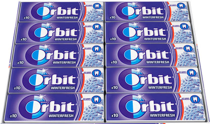 10 x WRIGLEY'S ORBIT WINTERFRESH Flavor Sugarfree Chewing Gum 14g 0.49oz