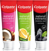 COLGATE NATURAL EXTRACTS Aloe, Charcoal Mint & Lemon Toothpaste Bundle 3 x 75ml