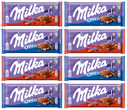 8 MILKA OREO & DAIM Bundle Chocolate Bars Party Sweets European Candy 100g