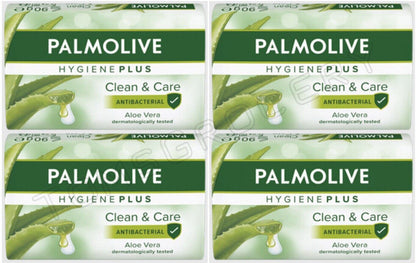 4 x PALMOLIVE HYGENE PLUS CLEAN & CARE Anti Bacterial Aloe Vera Bar Soaps