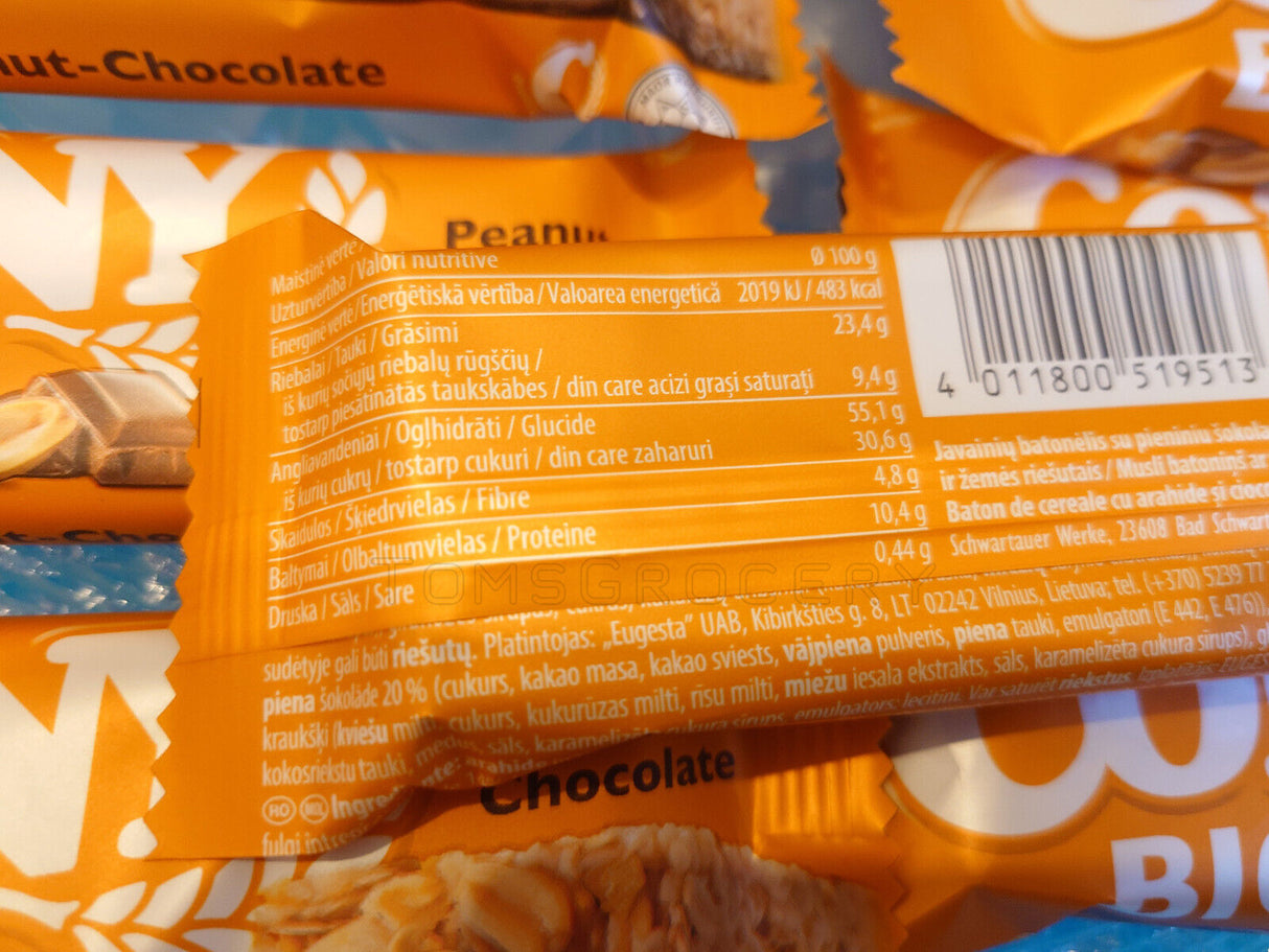 8 CORNY BIG PEANUT & CHOCOLATE Flavor Healthy Energy Breakfast Cereal Bars 50g