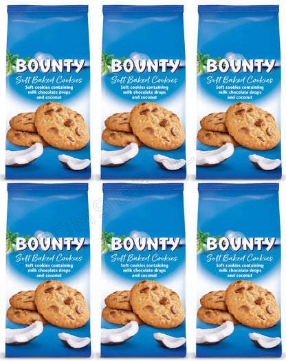 6 x BOUNTY Soft Coconut Cookies with Chocolate Bits European Candy 180g 6.3oz