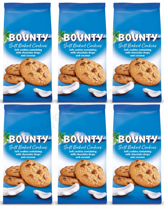 6 x BOUNTY Soft Coconut Cookies with Chocolate Bits European Candy 180g 6.3oz