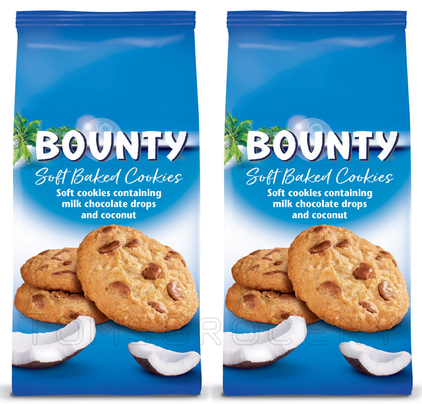 6 x BOUNTY Soft Coconut Cookies with Chocolate Bits European Candy 180g 6.3oz