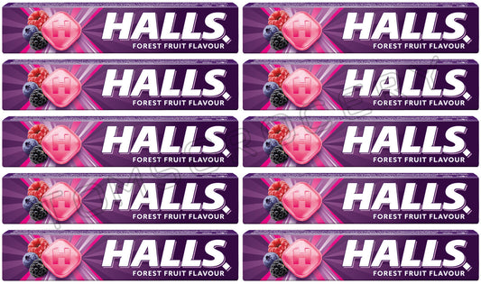 10 x HALLS FOREST FRUIT Flavor Pastilles Refreshing Candy Drops 33g 1.16oz