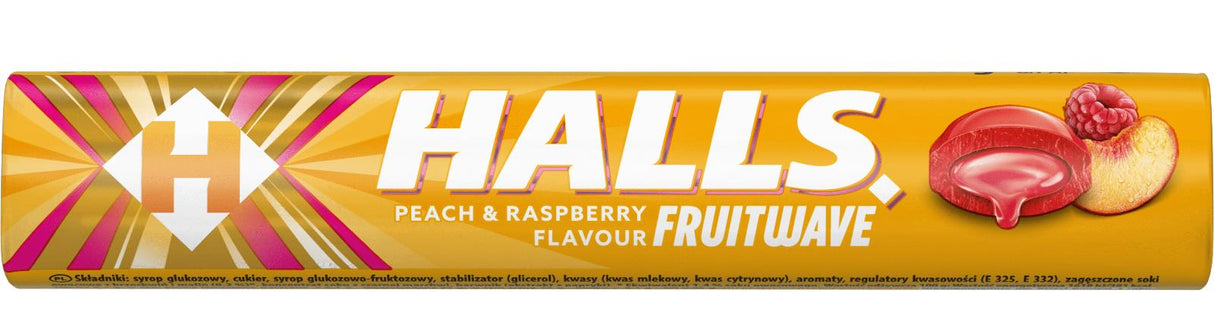 HALLS FRUITWAVE Peach & Raspberry Flavor Pastilles (pack of 20)