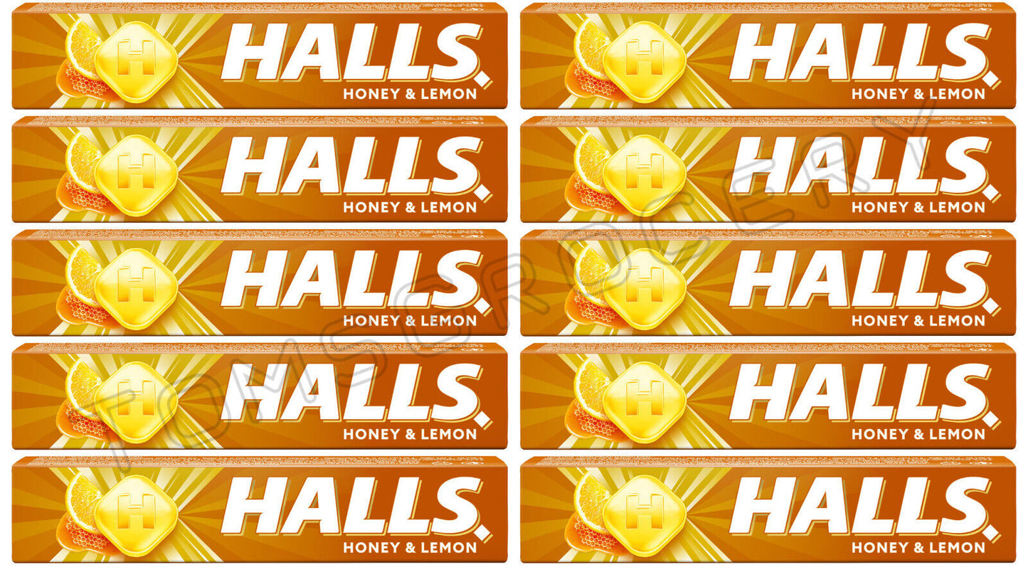 10 x HALLS HONEY & LEMON Flavor Pastilles Refreshing Candy