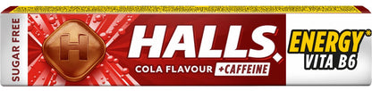 10 x HALLS ENERGY CAFFEINE Cola Flavor Pastilles Refreshing Candy 32g 1.1oz