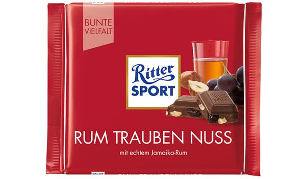 4 x RITTER SPORT Rum Raisins Hazelnuts Flavor German Chocolate Bars Sweets 100g