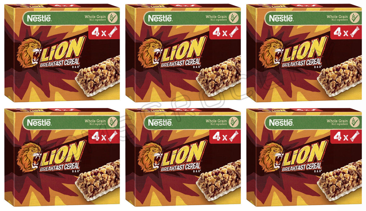 6 NESTLE LION Breakfast Cereal Bars Healthy Tasty Snacks Treats 100g 3.5oz