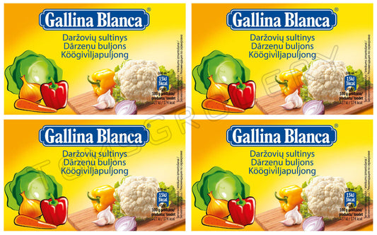 4 GALLINA BLANCA VEGETABLE Soup Cubes Bouillon Broth Quick Prep 80g 2.8oz