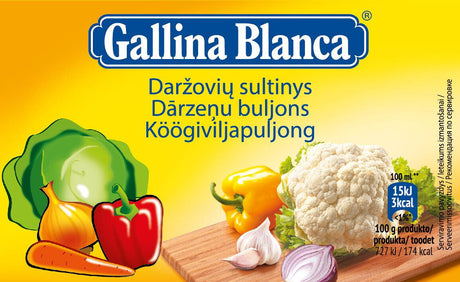 4 GALLINA BLANCA VEGETABLE Soup Cubes Bouillon Broth Quick Prep 80g 2.8oz