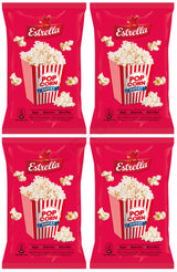 4 ESTRELLA POPCORN SWEET Sugar Flavor Microwave Ready Bags 90g 3.18oz