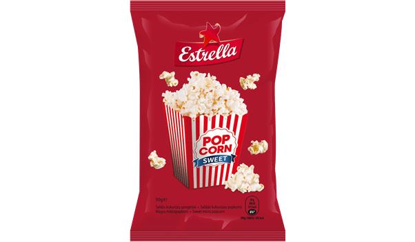 4 x ESTRELLA POP CORN SWEET Sugar Flavor Snacks Microwave Ready Bags 90g 3.18oz